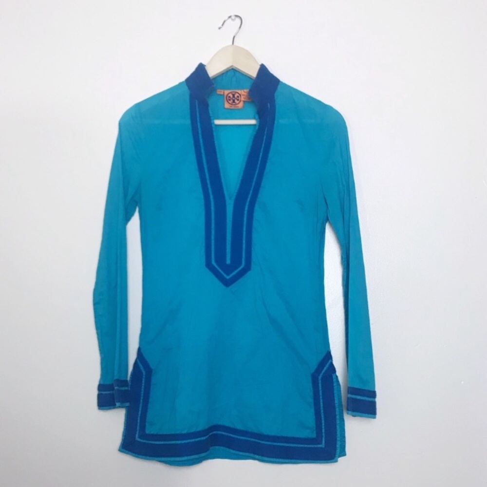 Tory Burch solid cotton tunic w/ side zipper 2